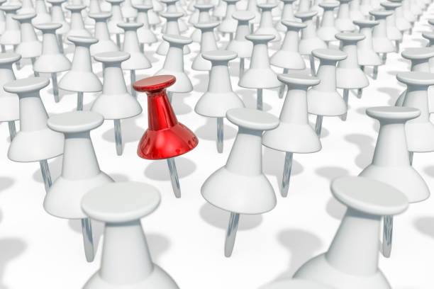 istock Leader and winner concept with push pins. 3D rendering 1136429551