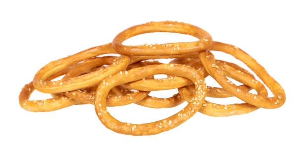 istock Dried bagel, fresh baked bun, fast food snack. 1136433326