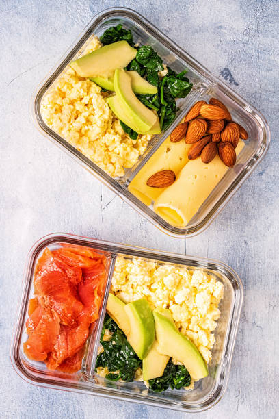 istock Healthy balanced lunch box, ketogenic diet lunch 1136434179