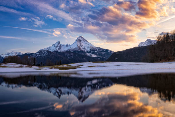 istock Watzmann reflection in winter - National Park Berchtesgaden 1136438452