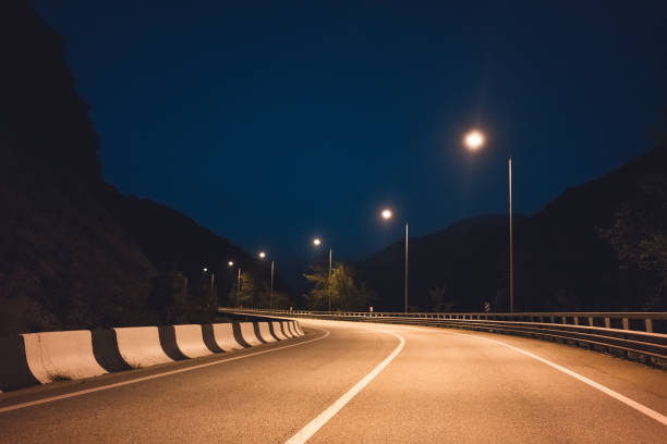 night road in the mountains