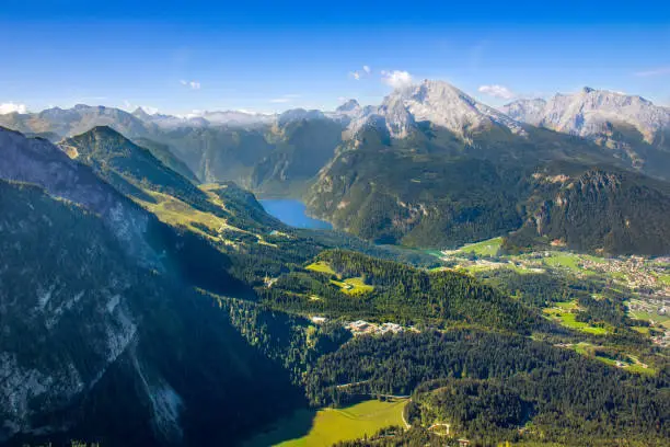 View on the mountain Obersalzberg in the Bavarian alps