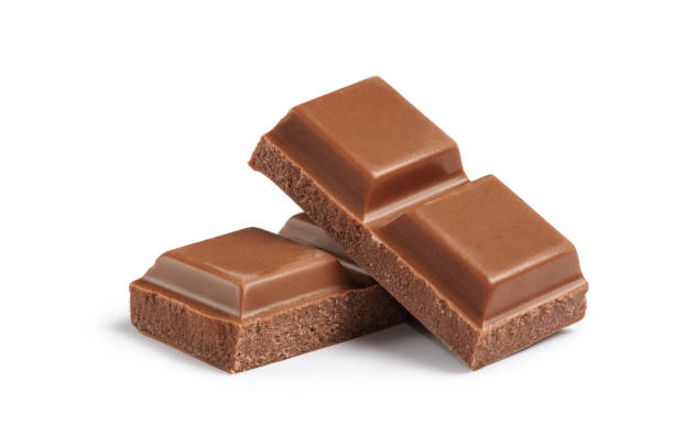schokoladenstücke - vollmilchschokolade stock-fotos und bilder