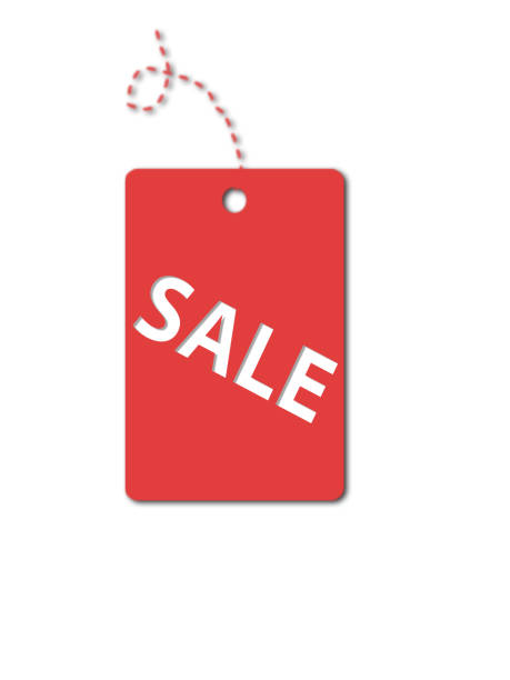 istock Red labels with the words Sale, isolated on white background. 1136448235
