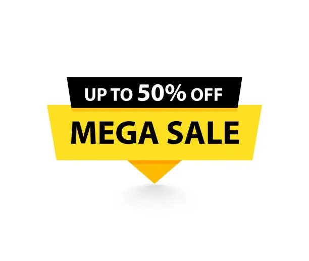 Vector illustration of Sale tag. Special offer, big sale, discount, best price, mega sale banner. Shop or online shopping. Sticker, badge, coupon, store. Vector Illustration.