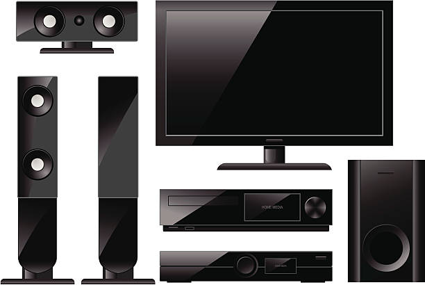 Home theater system  dvd player stock illustrations
