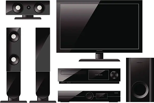 Vector illustration of Home theater system