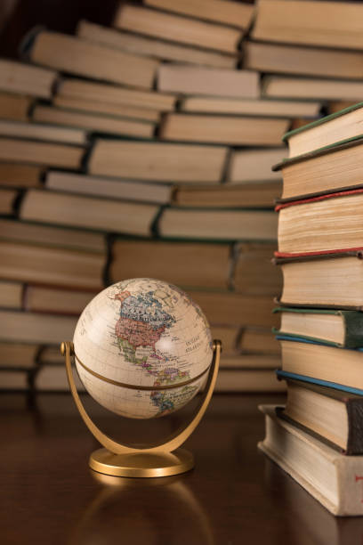 istock globe on the background of books 1136449533
