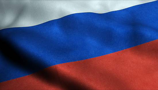 3D Illustration of a waving flag of Russia