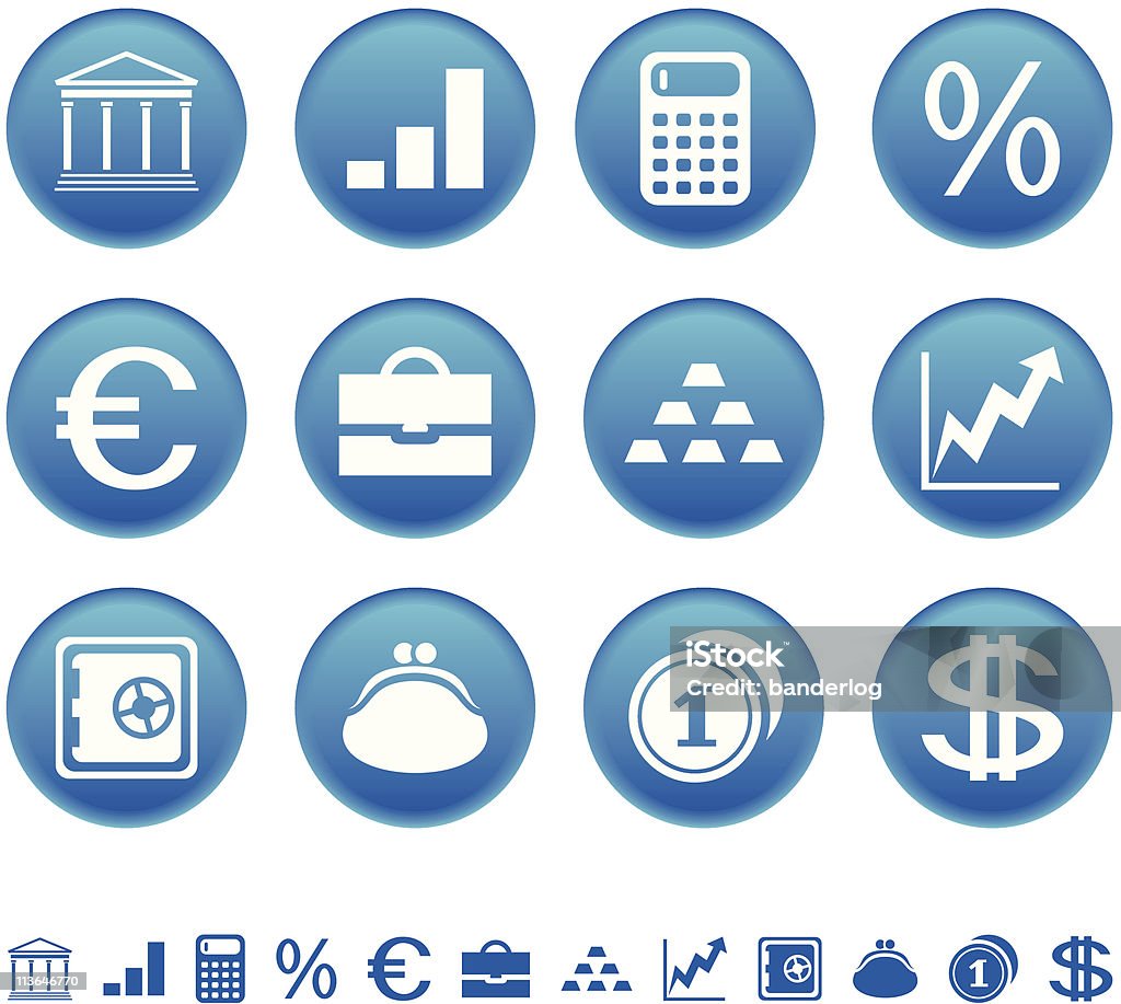Banken & Finanzen Symbole - Lizenzfrei Euro-Symbol Vektorgrafik