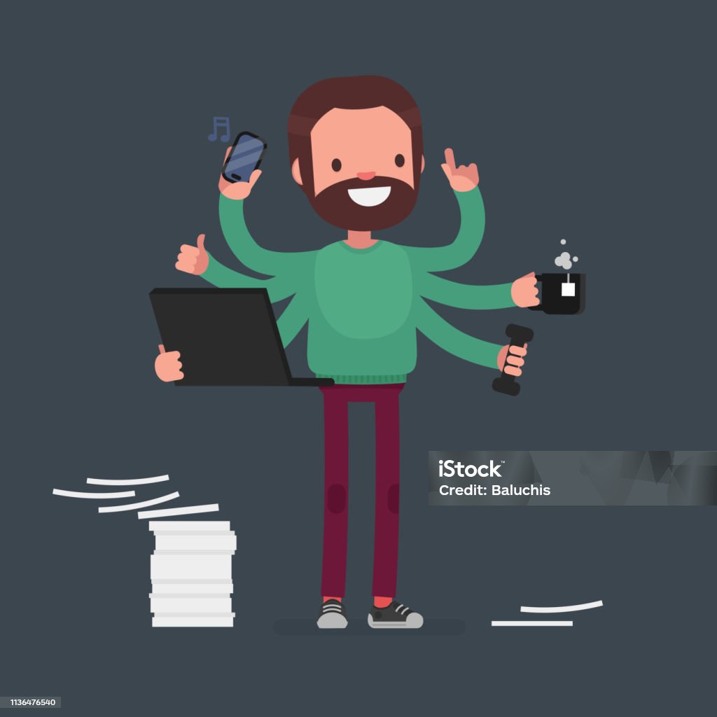 Multitask13 Stock Illustration - Download Image Now - Computer ...