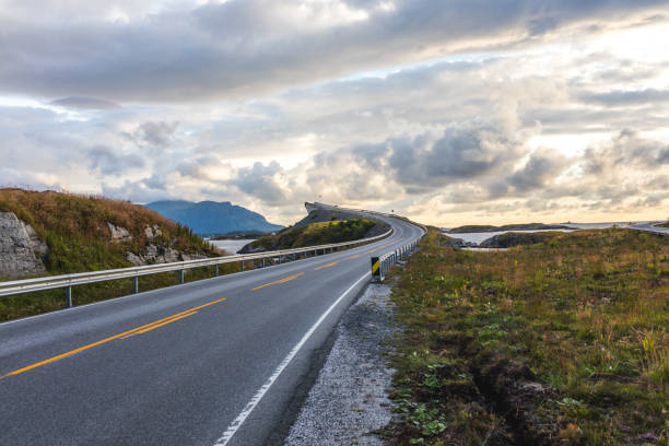 istock Atlantic Road in Norway and majestic sky above it 1136476557