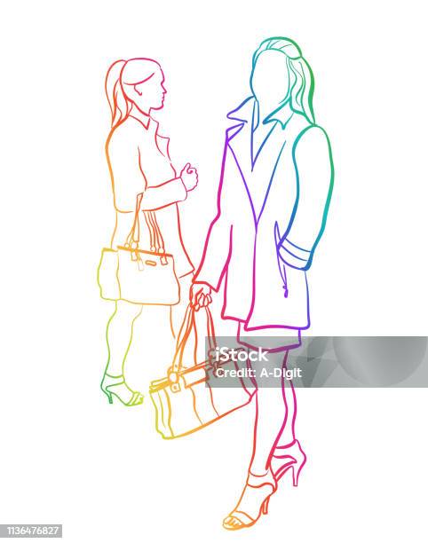 Walking And Pausing Rainbow Stock Illustration - Download Image Now - Adult, Adults Only, Art
