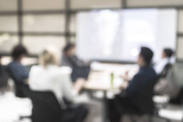 istock Blur office meeting background business people working group in discussion boardroom 1136476890