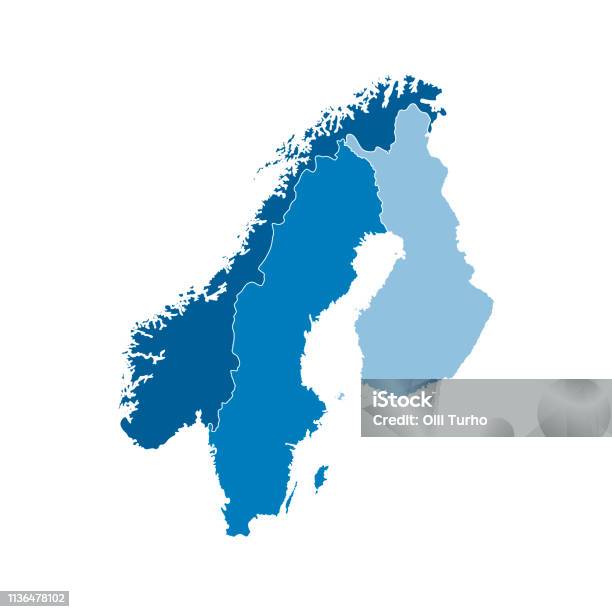 ヨーロッパのスカンジナビア諸国 の単純化された地図を持つベクトルイラスト - スウェーデンのベクターアート素材や画像を多数ご用意 - iStock