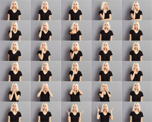 istock Young Woman Making Facial Expressions 1136478777