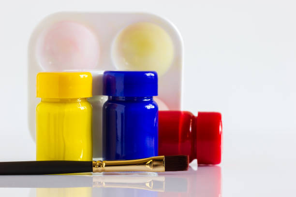 Paint stroke in red, green, yellow and blue