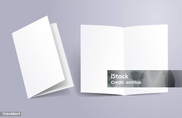 Brochure Open And Close Stock Illustration - Download Image Now - Template, Greeting Card, Brochure