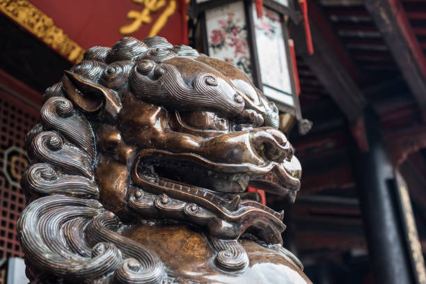 istock Bronze lion statue in China 1136495667