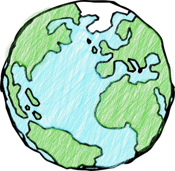 istock Picture book style Rough sketch of the earth 1136495700