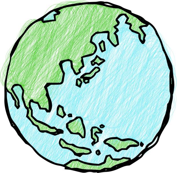 istock Picture book style Rough sketch of the earth 1136495722