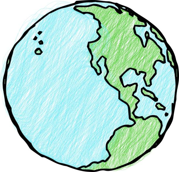 istock Picture book style Rough sketch of the earth 1136495734