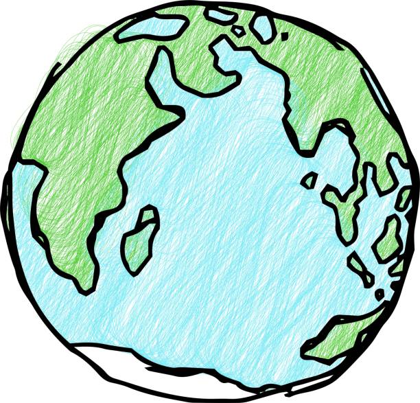 istock Picture book style Rough sketch of the earth 1136497043