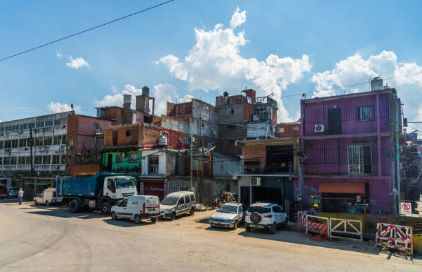 Buenos Aires, Argentina - March 7, 2019: Villa 31 (also called Barrio 31) shantytown slum