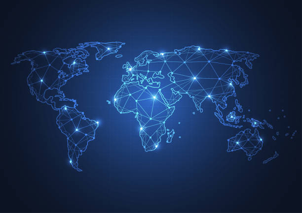 istock Global network business connection. World map point and line composition concept of global business. Vector Illustration 1136499111