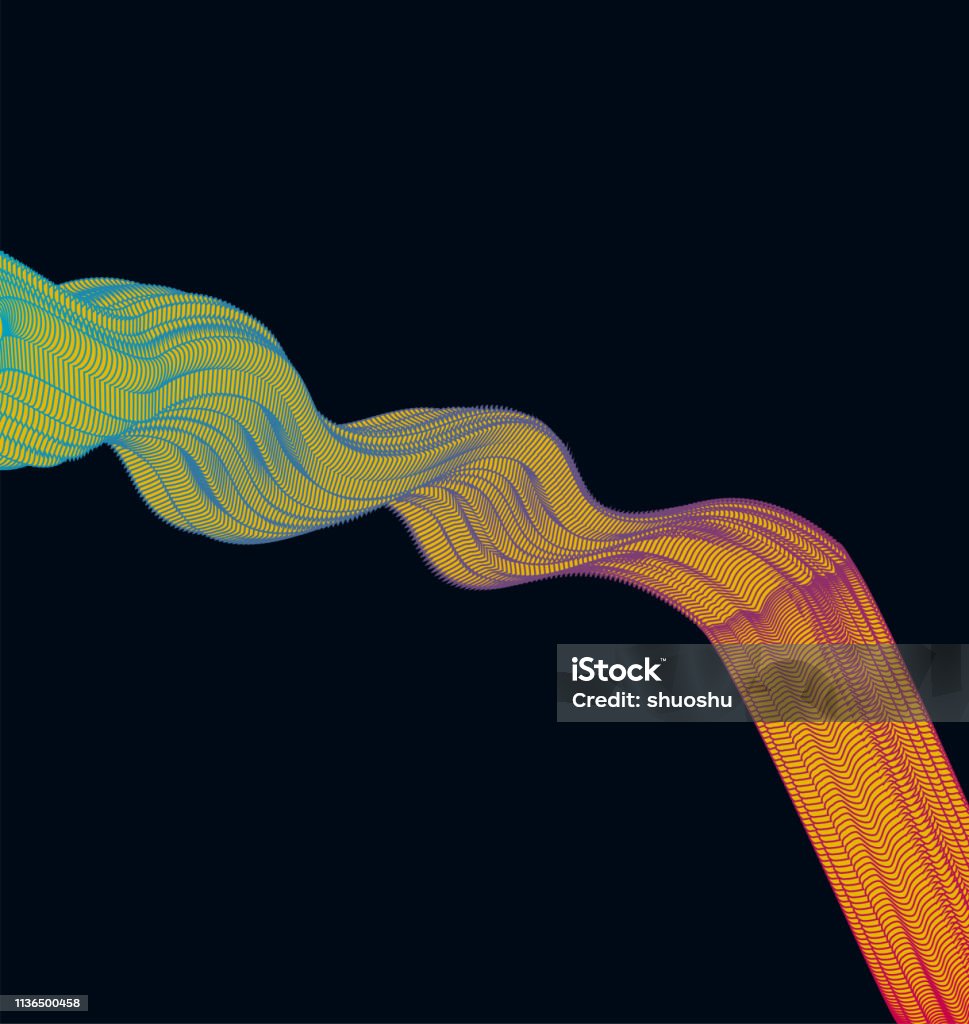 Science Wave Line Blend Wave Line Science Pattern Background Stock Illustration ...