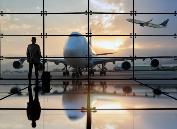 istock Man Waiting for Flight in Airport Lounge 1136500748
