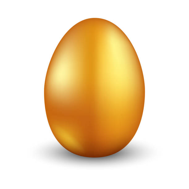 illustrazioni stock, clip art, cartoni animati e icone di tendenza di uovo d'oro pasquale. vettore. - eggs animal egg gold light