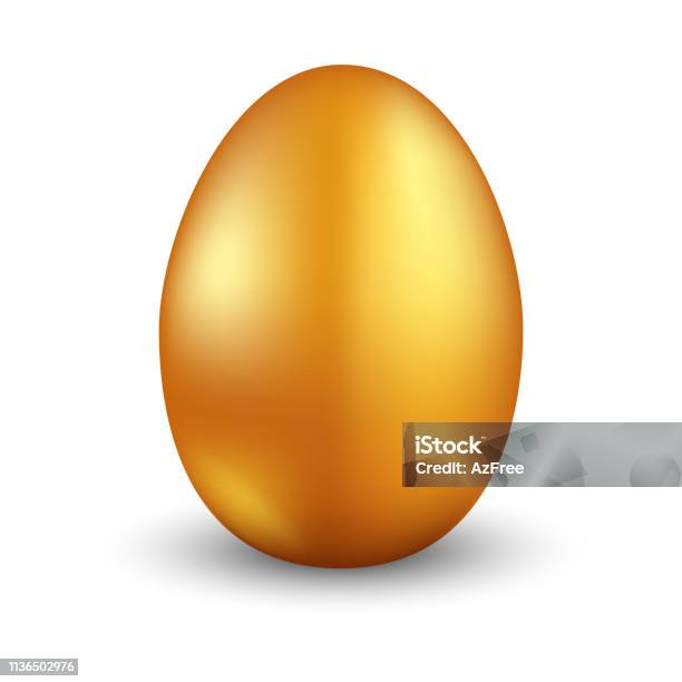 Easter Gold Egg Vector Stock Illustration - Download Image Now - Easter Egg, Gold Colored, Animal Egg