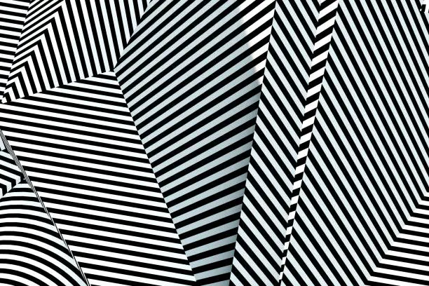 Photo of 3D Abstract Psychedelic Striped Lines Background