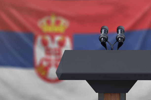 istock Serbia Flag 1136504684