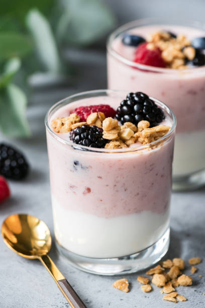 istock Greek Fruit Yogurt With Berries, Granola 1136505849