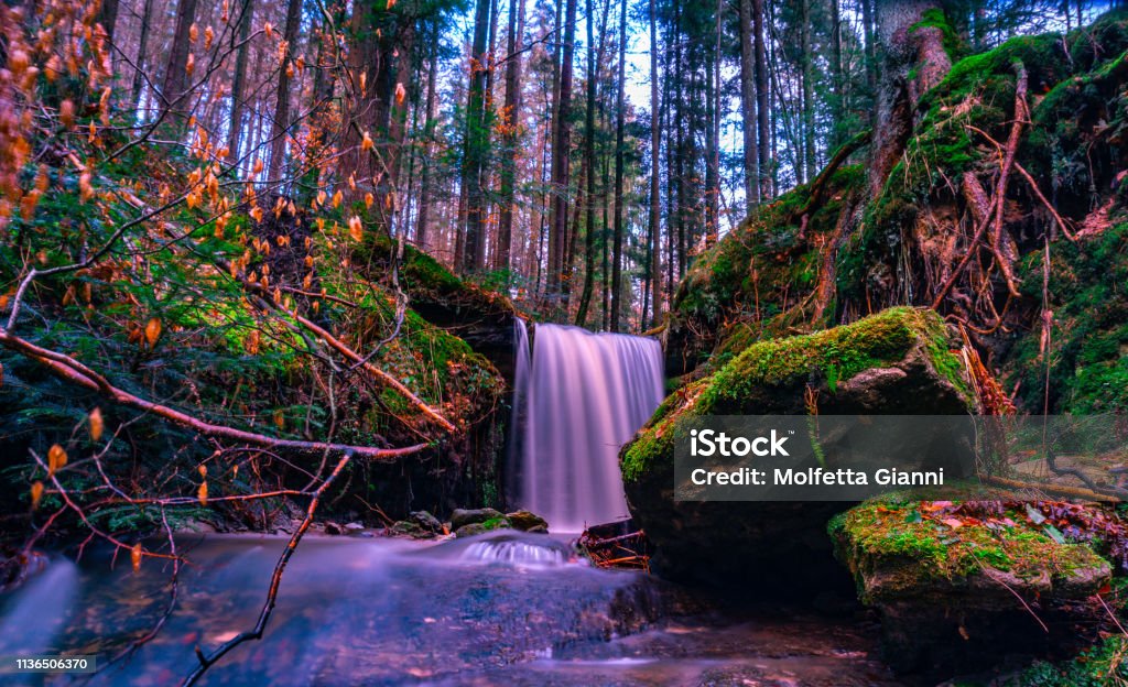 Waterfall in the dreamland Waterfall Austria Stock Photo