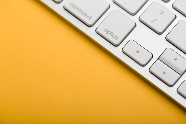 istock Closeup Shot Of White Keyboard 1136507356