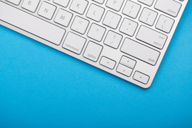 istock Top View Of White Keyboard With Copy Space 1136507385