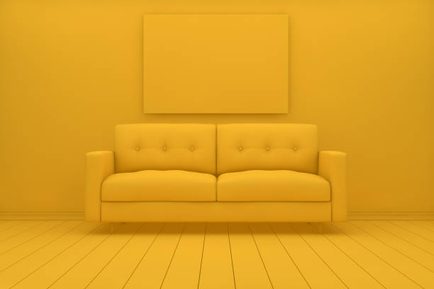 istock Empty Frame in Yellow living room with sofa 1136508371