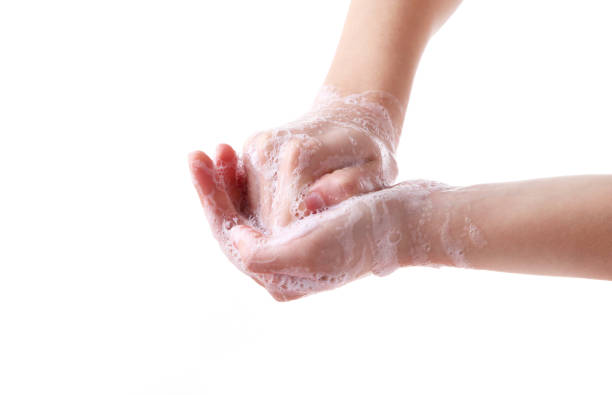 istock Washing hands isolated on a white background 1136510305