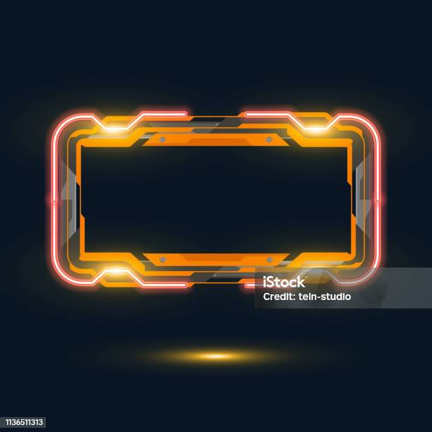 Tech Rectangle Design Rectangle Technology Banner Design Stock Illustration - Download Image ...