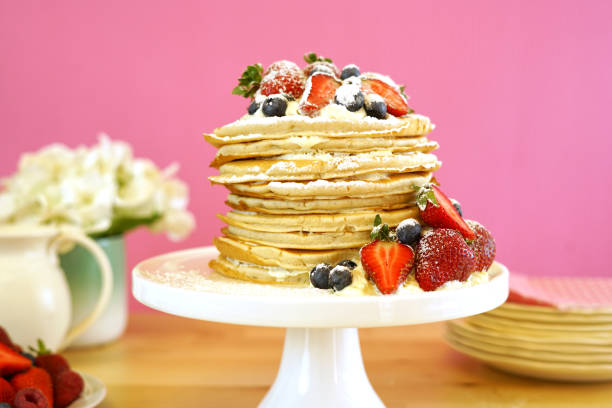 istock Shrove Pancake Tuesday stack of pancakes cake. 1136512387
