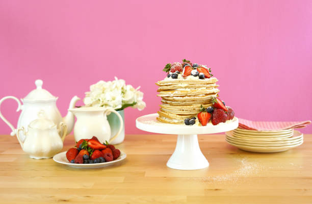 istock Shrove Pancake Tuesday stack of pancakes cake. 1136513397