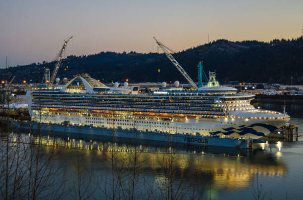 grand princess - construction built structure building activity shipyard fotografías e imágenes de stock