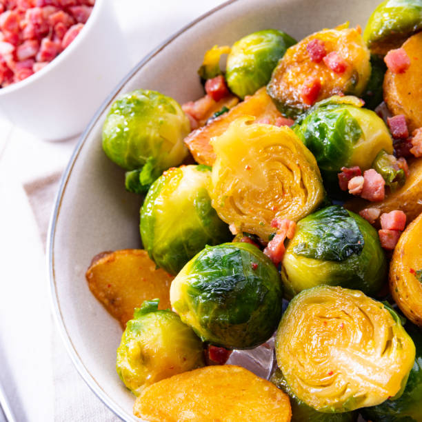 istock Roasted Brussels sprouts with honey and sesame from the oven 1136515372