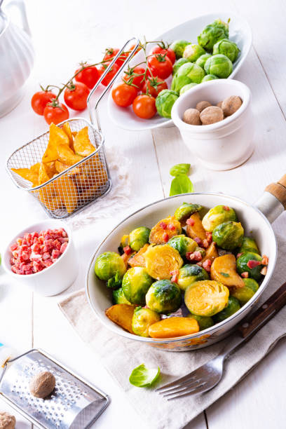istock Roasted Brussels sprouts with honey and sesame from the oven 1136515381