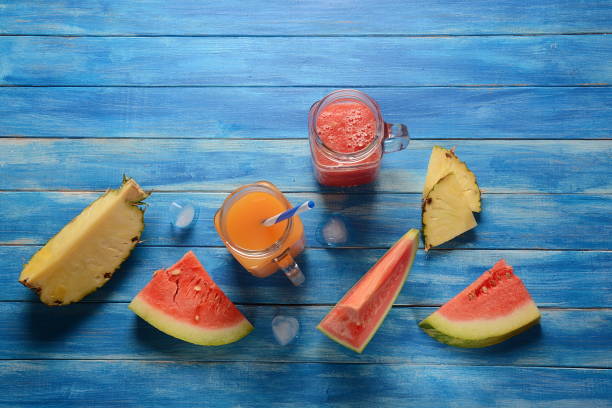 istock Fresh watermelon and pineapple cocktails 1136515683