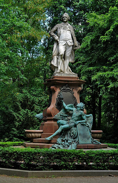 Lessing statue in Berlin statue of Lessing in Berlin (Germany) sirrounded by green vegetation at summer time gotthold ephraim lessing stock pictures, royalty-free photos & images