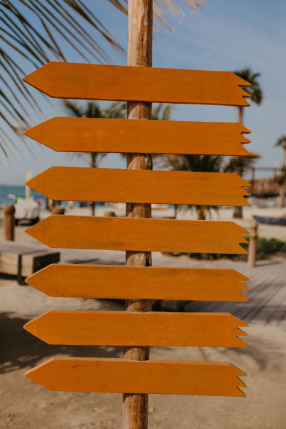 istock set of orange wooden arrow pointers- Image 1136521706